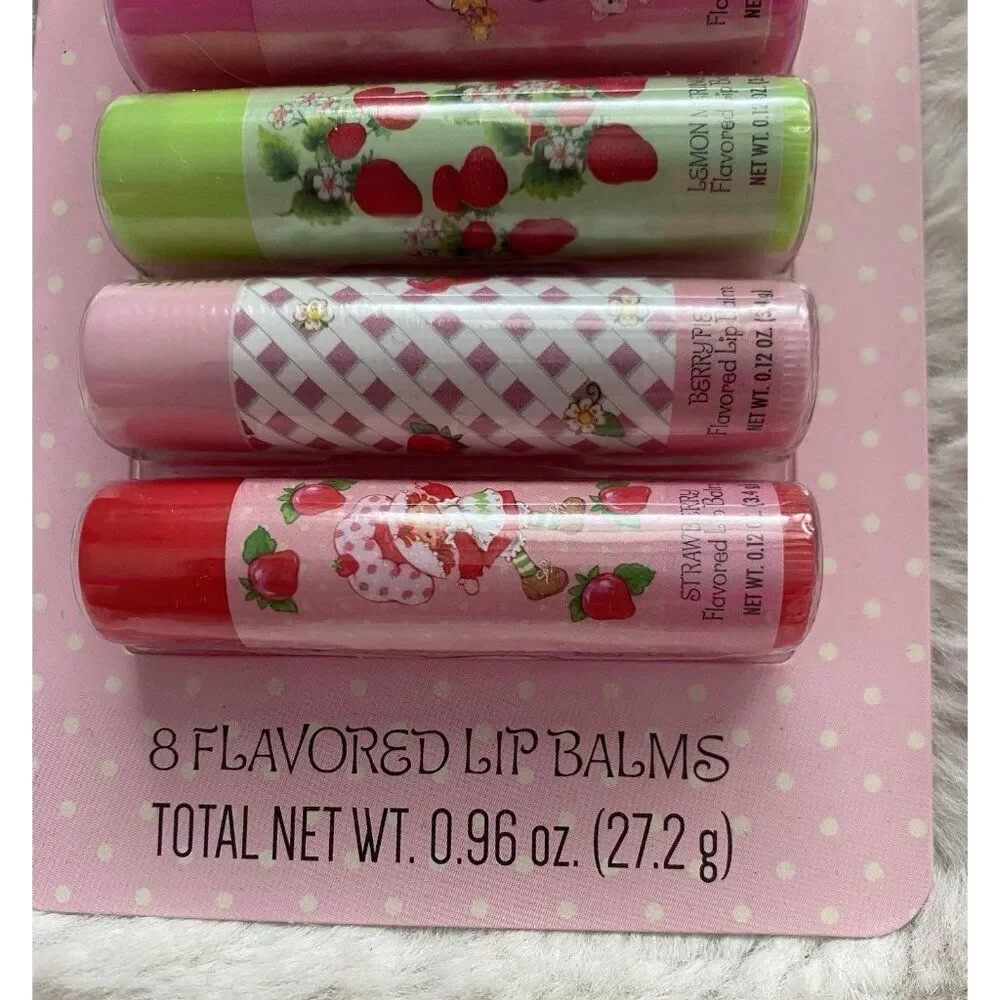 8 Pack Strawberry Shortcake Flavored Lip‎ Balms Lemon Meringue Cake Batter NEW
